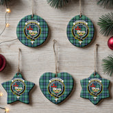 MacDonald of the Isles Hunting Ancient Tartan Crest Christmas Ceramic Ornament